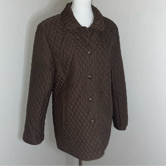 New! Marvin Richards Quilted Button Barn Jacket in Chocolate Womens Size Large🤎 - Picture 9 of 13